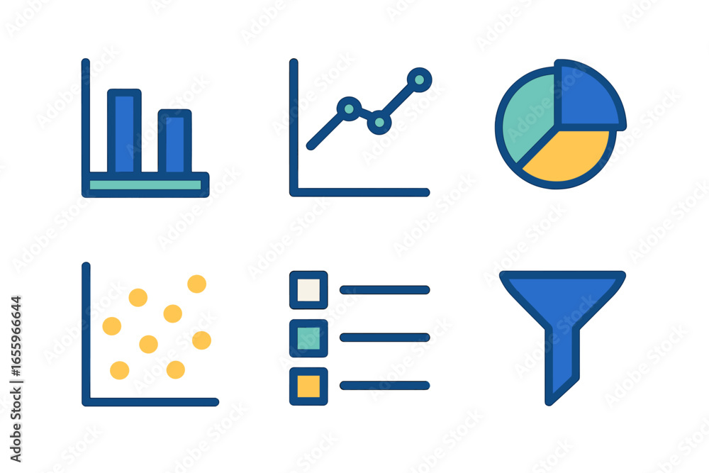 Poster Data visualization elements in vector style for analytical projects