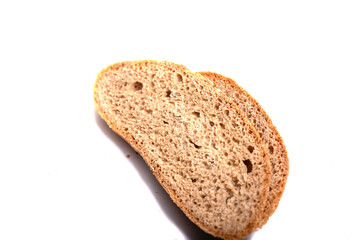 rye bread isolated on white background,
