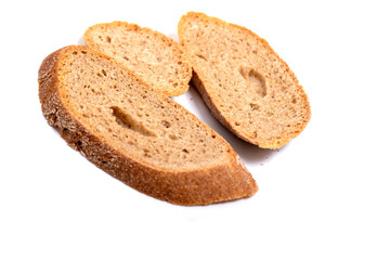 rye bread isolated on white background,