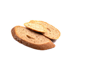 rye bread isolated on white background,
