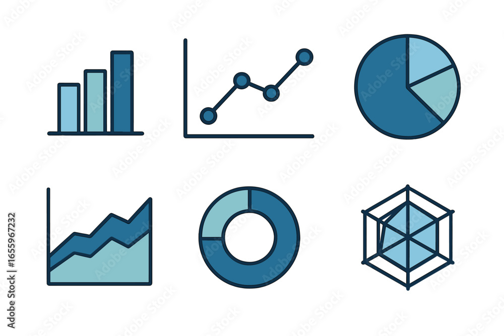 Poster charts and graphs for data analysis and business insights