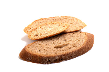rye bread isolated on white background,