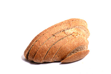 rye bread isolated on white background,