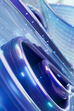 3D abstract blue flow with futuristic digital energy