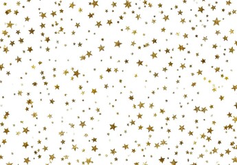 Gold stars scattered on white background