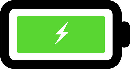 Battery charge. Level indicator. Fully charged.