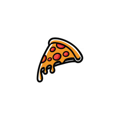 Isolated Pepperoni Pizza Slice with Melted Cheese on White Background