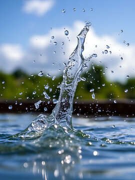 Splashing water gives the feeling of something refreshing for product image.