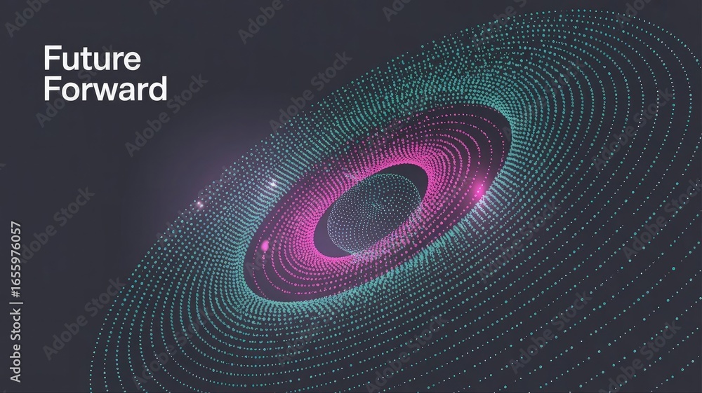 Aufkleber future forward digital display: abstract digital art with a futuristic theme, showcasing interconnec