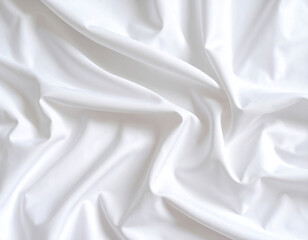 Obraz premium Soft Draped White Fabric Texture: Elegant, Smooth, Clean, and Luxurious Background for Design Projects.