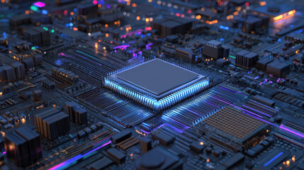 nano lock emerging from microprocessor socket micro perspective dramatic lighting illustration concept scene visual for commercial design use high detail quality stock image illustration concept scene