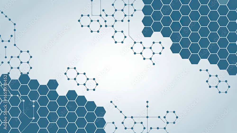Poster abstract hexagon molecular structure: a visually striking illustration showcasing the intricate arch