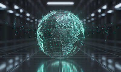 Global Network Technology Abstract Digital World Innovation Data Flow