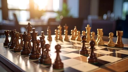 Chess board game pieces strategy - Powered by Adobe