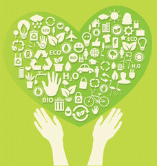 Go green concept. Save world vector Illustration.