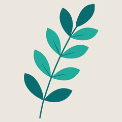 Green plant vector illustrations featuring leaves, trees, and other natural floral designs for a spring or summer pattern