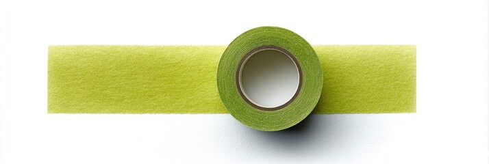 Obraz premium Rolled lime-green tape with a matching horizontal line