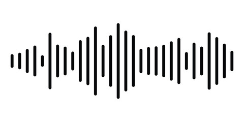 Set of radio Wave icon. Monochrome simple sound wave on white background. Vector sound wave icon. Music player sound bar. Record interface. Equalizer icon with soundwave line. Used for mobile.