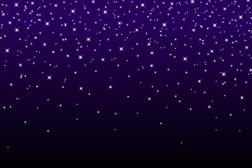 Starry sky background, a dark purple night sky filled with twinkling stars. Background of a dark purplish night sky with sparkling stars
