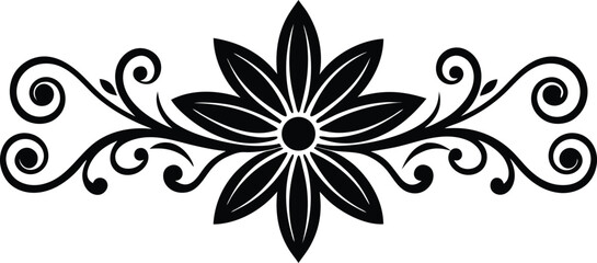 Fototapeta premium Elegant Floral Swirl Design Element for Invitations and Decorative Use