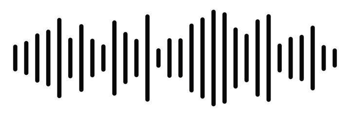 Set of radio Wave icon. Monochrome simple sound wave on white background. Vector sound wave icon. Music player sound bar. Record interface. Equalizer icon with soundwave line. Used for mobile.