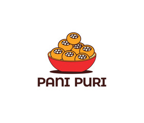 Pani Puri Logo Vector &ndash; Indian Street Food Snack Design