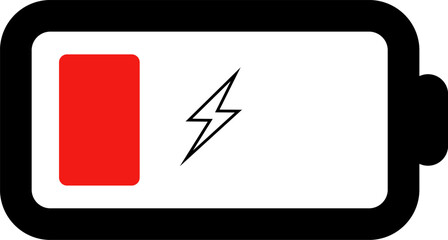 Battery charge. Level indicator. Half charged.