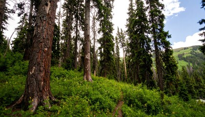 Lush forest hillside