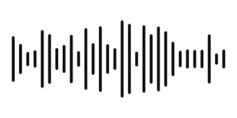 Sound wave icon. Podcast soundwave line of voice. Record music player. Mobile talk track. Sound waves for voice message. Audio wave icon.