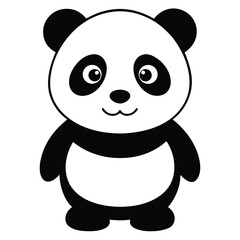 Cute Panda with Charming Facial Expression on White Background