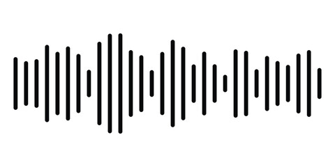 Sound wave icon. Podcast soundwave line of voice. Record music player. Mobile talk track. Sound waves for voice message. Audio wave icon.