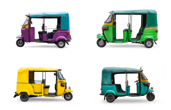 Side view of auto rickshaw isolated