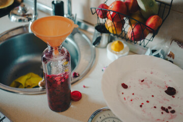 Alcohol and raspberries