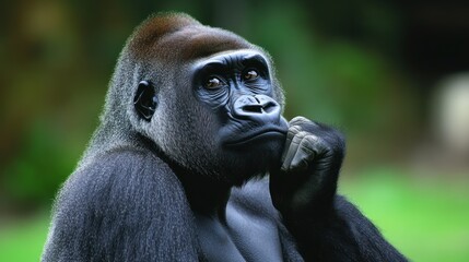 Gorilla thoughtful portrait