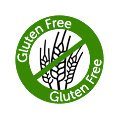 simple gluten free no wheat logo symbol icon vector isolated on transparent background