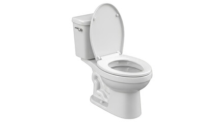 A clean white toilet isolated on transparent background