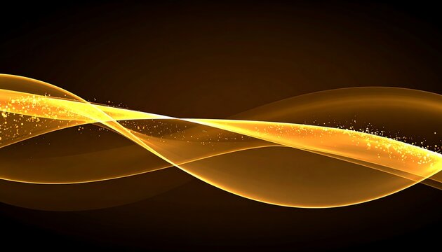 Abstract Gold Wave Design with Sparkling Particles