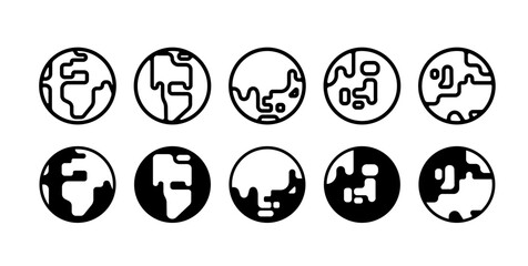 Earth vector icon illustration set