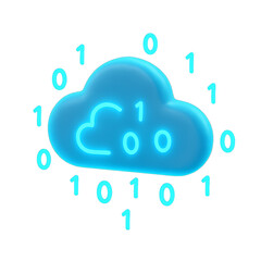 Obraz premium Glowing cloud with binary code futuristic style data storage concept digital age high quality professional
