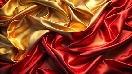 Obraz premium Luxurious red and gold silk fabric texture