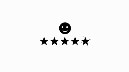 Five Star Rating With Happy Face Icon stars feedback