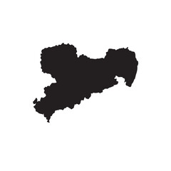 Saxony Sachsen Germany Map Silhouette Vector
