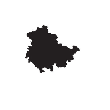 Thuringia Th&uuml;ringen Germany Map Silhouette Vector