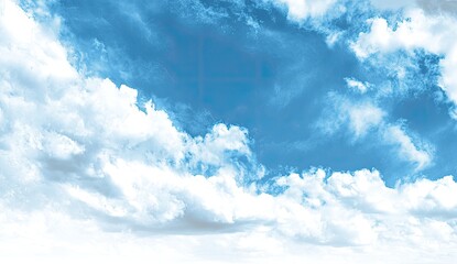 Cloudy sky, vibrant blues and whites