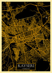 Kayseri Türkiye City Map. landmark travel downtown, city modern painting, artistic creative art, conceptual fantasy contemporary, graphic digital artwork,