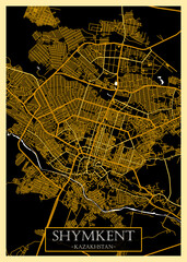 Shymkent Kazakhstan City Map. landmark travel downtown, city modern painting, artistic creative art, conceptual fantasy contemporary, graphic digital artwork,