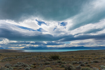 El Calafate landscapes with the lago Argentino  province of Santa Cruz, Argentina,  It is the...