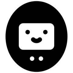 Digital pet. Outlined stroke vector icon with black-filled details.