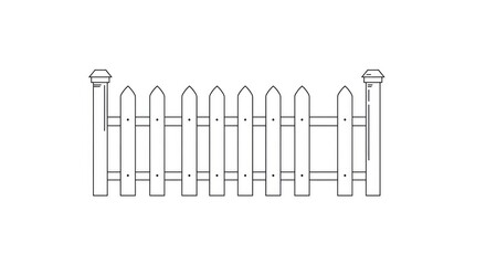 Elegant white picket fence with decorative posts creating a charming, classic boundary for idyllic garden or home exteriors