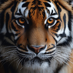 Close-up of a tiger's face.